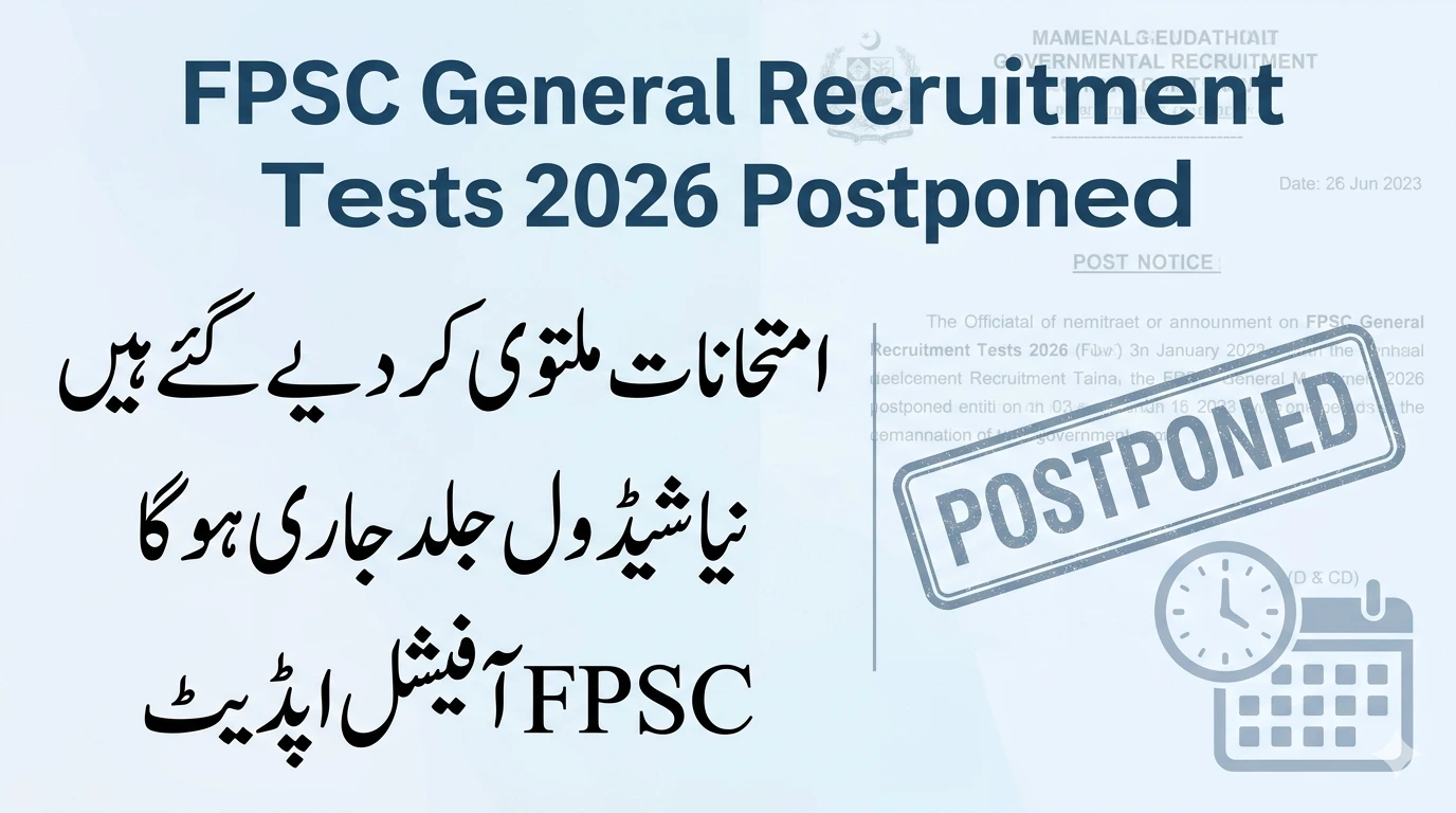 FPSC General Recruitment Tests 2026 Postponed – New Schedule Coming Soon, Check Latest Official Update