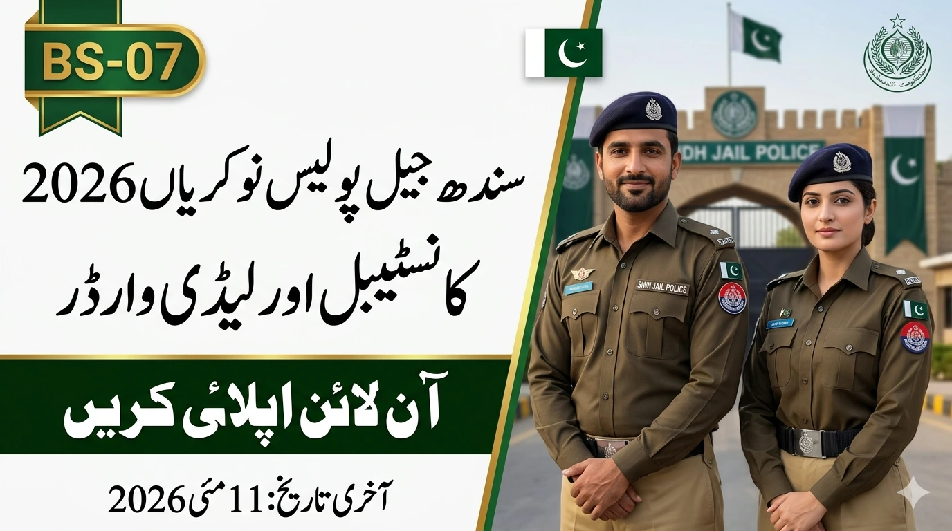 Sindh Jail Police Jobs 2026 Announced – Apply Online for Prison Constable & Lady Constable via PTS
