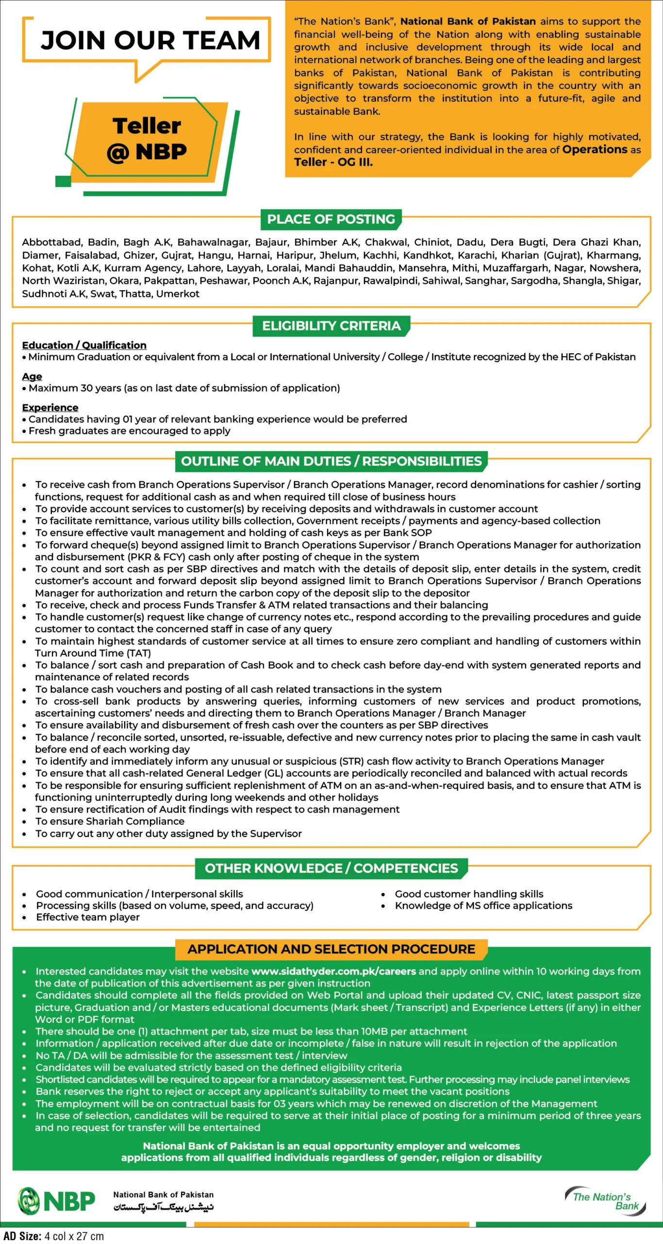 Latest NBP Jobs 2026 Advertisement