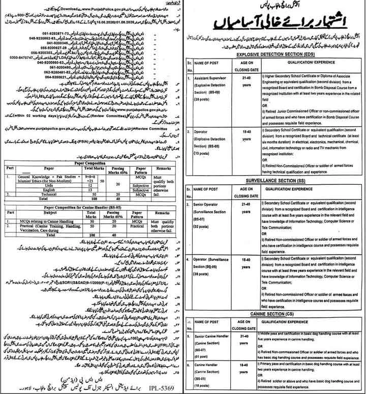 Punjab Police Special Branch Intelligence Officer Jobs 2026